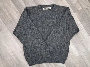 Vtg Le Tigre Knit Sweater Long Sleeve Gray Made In USA Acrylic Men's Size Large - Picture 1 of 8