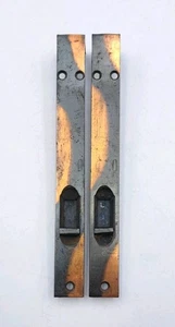 Antikes Unterputz Schieberiegelschloss 9" Vintage Eisen japanische Hardware Paar  - Bild 1 von 14