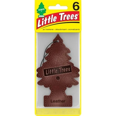 Little Trees 60290 Leather Scented Hanging Air Freshener for Car & Home 6 Pack!