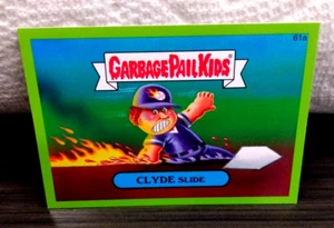 2015 Garbage Pail Kids Series 1 Green Border "CLYDE SLIDE" #61a Sticker Card - Picture 1 of 1