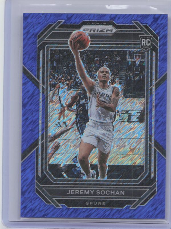 2022-23 Panini Prizm Jeremy Sochan Rookie Blue Shimmer #263 Spurs 21/35