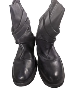 Nuevas Botas de Cuero Free People Cinturón Solar Santa Fe Moto 3 Hebillas, Cremallera Negra 41/US10 - Imagen 1 de 6