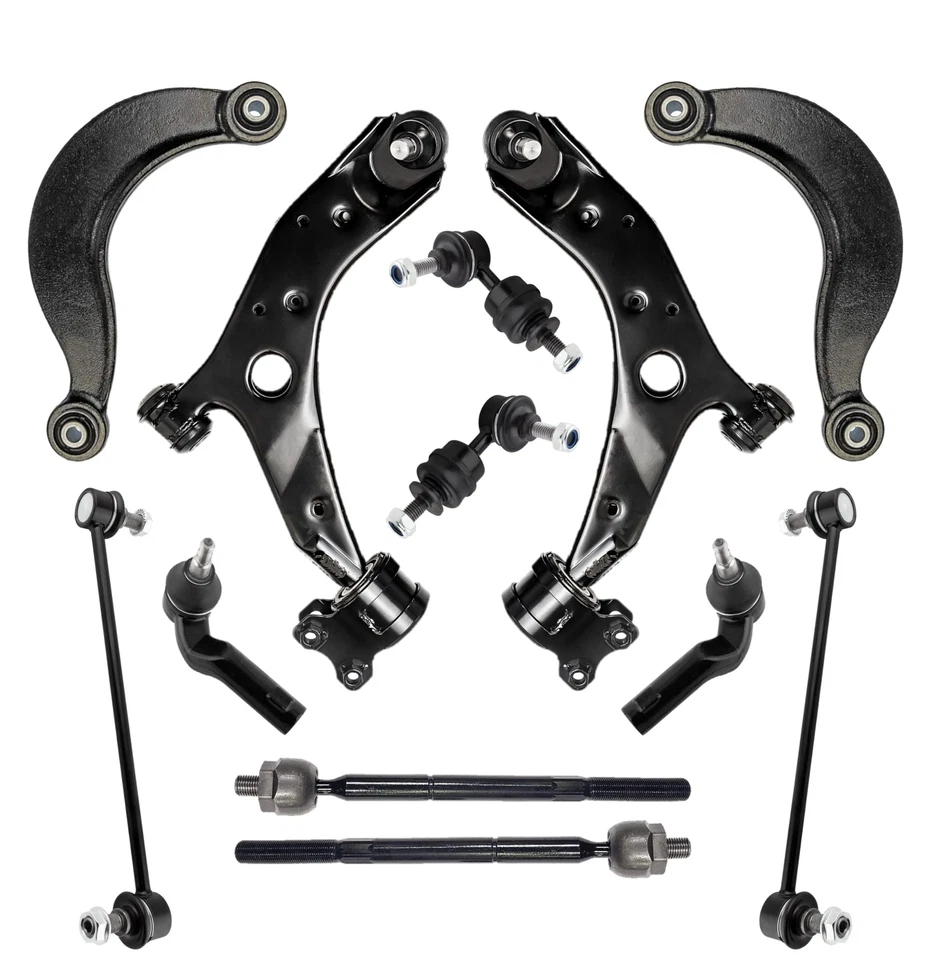 Brazos de control inferiores superiores delanteros traseros de 12 piezas barra estabilizadora extremos de varilla de amarre para Mazda 3 5 Foto 1 de 4