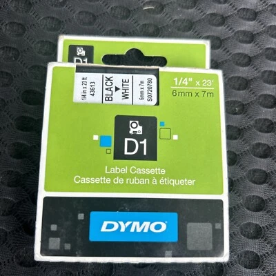 Etiquetas Dymo 43613 1/2 pulgada negro sobre blanco Foto 1 de 2