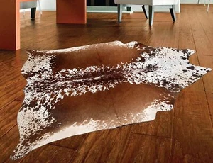 100% Genuine Cow hide Rug Area Carpet Skin Leather 23.68 sq.feet (62"x55") M-21 - Picture 1 of 3