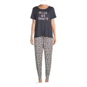 Ladies Pajama Set Wild At Heart Size XL (16-18) Gray NEW - Picture 1 of 1
