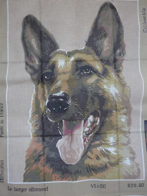 Tapisserie murale à Broder Canevas Chien Berger Allemand Collection SEG de Paris - Photo 1/3