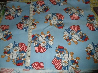 Vintage Patriot themed Twill Upholstery Fabric w/Betsy Ross Flags/Marching Ducks - Image 1 of 3