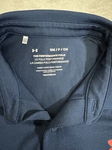 Under Armour Performance Polo Golf Men’s Shirt Blue Size Small UPF 40 - Picture 1 of 6
