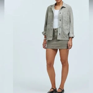 Madewell x MN sz Large, Flaw, Gray Dye Studio Denim Chore Coat Outdoor Hiking - Picture 1 of 14