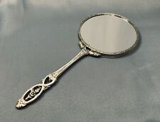 Vintage 1950s Matson MATSON FIFTH AVENUE Hand Mirror In Scrolling Pewter.  Nice!
