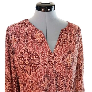 Madewell Challis Pulloverkleid in Ziegelrot geometrisch Größe M verstellbare Taille - Bild 1 von 13