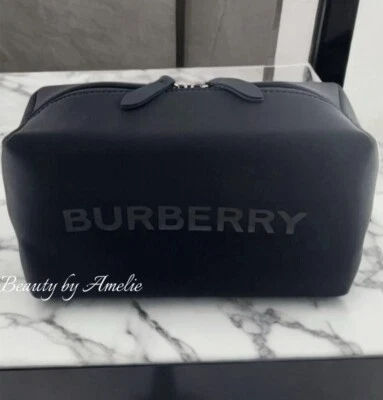 Burberry Black Luxury Beauty Pouch Toiletry Travel Bag Dopp Kit Cosmetic New - Image 1 of 4