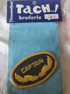 Ancien patch vintage thermocollant captain broderie customisation T14 - Picture 1 of 4
