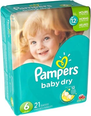 Подгузники Pampers Baby Dry - размер 6 - 21 карат (упаковка и печать могут отличаться) - Изображение 1 из 4
