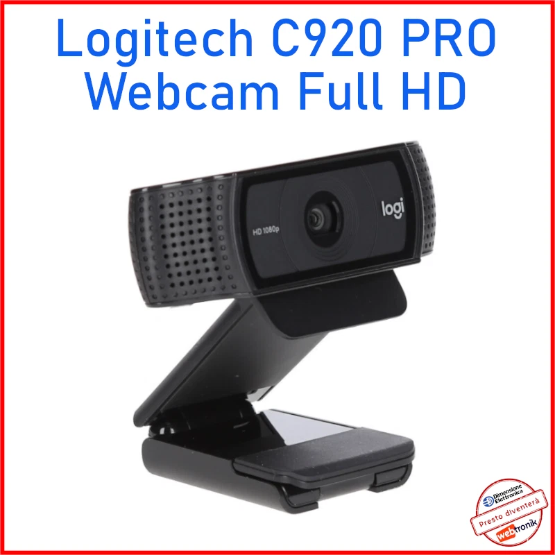 WEBCAM LOGITECH PRO C920 FULL HD 1920X1080 1080P 15MP WINDOWS 10 ZOOM SMART WORK - Immagine 1 di 4