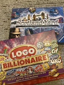 2x Scotland Yard & Logo Billionaire Board Game Bundle Bargain Brilliant Complete - Picture 1 of 3