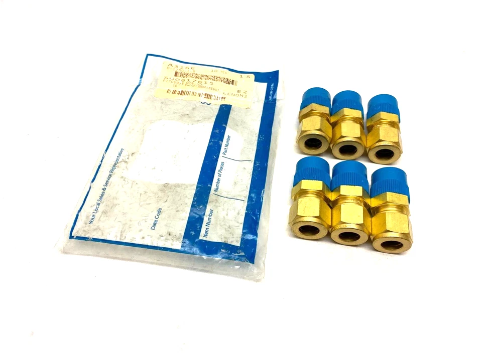 Swagelok B-12M0-1-8 Brass Compression Tube Fitting 12mm Tube, 1/2" NPT PKG OF 6 - Image 1 of 4