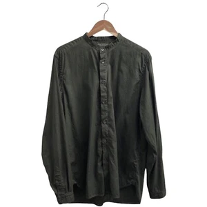 BOGLIOLI 100% COTTON SHIRT - Long Sleeve Garment Dyed Band Collar 17 (Eu 43) - Picture 1 of 17