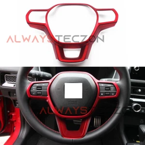 Hot Red ABS Steering Wheel Cover Trim Accessories For Honda Civic 2022 2023 2024 - Picture 1 of 6