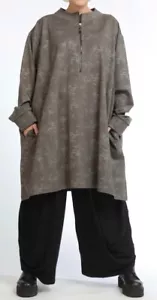 PLUS SIZE MINK 2 POCKETS ZIP NECK OVERSIZED WARM LONG TUNIC Size 28-34 - Picture 1 of 5