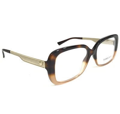 范思哲眼镜框 MOD.3241 5205 棕色玳瑁金方形 54-17-140 — 第 1/4 张图片