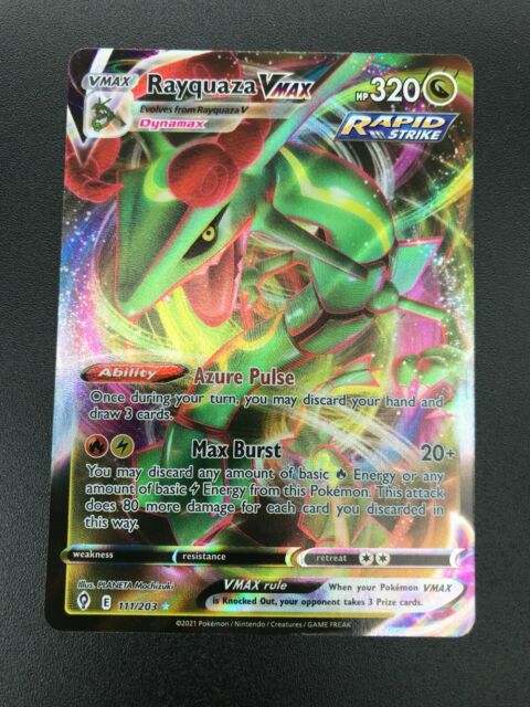 Carta Pokémon Ultra Rara Com Muita Vida Rayquaza Vmax Copag no Shoptime