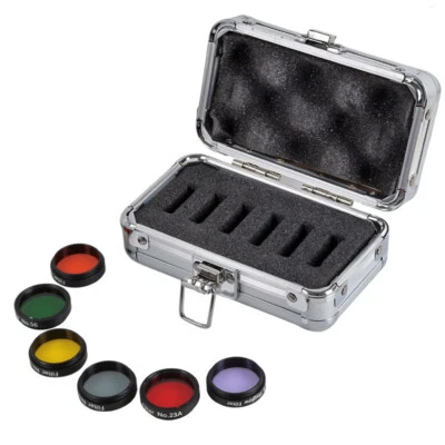 6PCS 1.25'' Optical Lens Moon&Skyglow Filter Kit with Aluminum Box for Telescope - Image 1 of 4