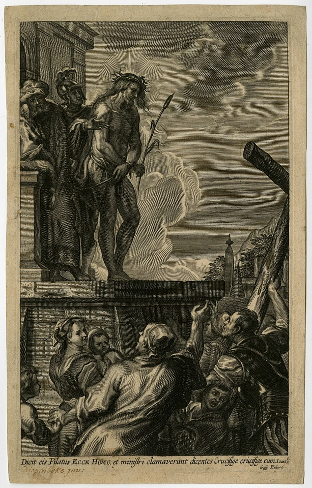 Antique Master Print-ECCE HOMO-PILATE-OSTENTATIO-Diepenbeke -Huybrechts-ca. 1650 - Image 1 of 1