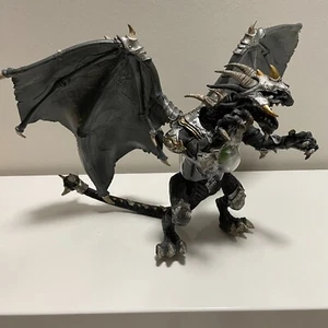 RARE Mega Bloks Metal Ages Platinum Armor Dragon Thoron 9625 Figure - Like New - Picture 1 of 6