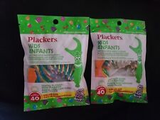 KIDs DENTAL FLOSSERS w/ Fluoride Floss Pick Sticks BERRY 40 Count x 2 Packs