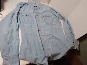ALTES VINTAGE 70ER JAHRE LEVIS DENIM/CHAMBRAY LEICHTES SHIRT COWBOY SMALL - Bild 1 von 5