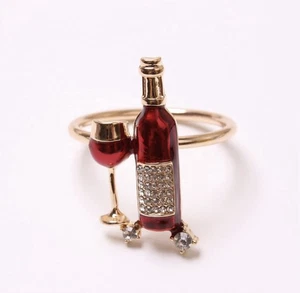 4 Stück Weinglas Flasche Serviettenringe Serviette Schnalle Halter Tischdeko Legierung - Bild 1 von 5