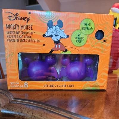 Disney Halloween Mickey Mouse Musical Purple Bat Projection Lights Musical  NEW - Image 1 of 4
