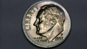 1997 P MISALIGNED DIE ROOSEVELT DIME COIN ERROR COLLECTIBLE UNCIRCULATED - Picture 1 of 12