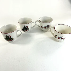 Vintage 4er Set kleine Cuthbertson Family Weihnachten Made In England Teetasse - Bild 1 von 11