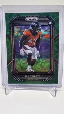 2022 Panini Prizm Nik Bonitto #398 RC Green Scope Prizm  #d 30/75 Denver Broncos - Image 1 of 2