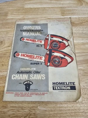 Motosierra Engrasadora Automática Homelite Xl2 Super 2 Manual del Propietario Operador Foto 1 de 4