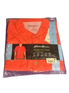 Eddie Bauer Herren Woven Kurzarm Tech Shirt Cayenne Gr. L - Bild 1 von 6