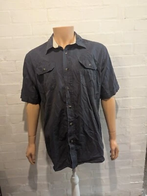 Wrangler Work Shirt Men’s Large Dark Gray Relaxed Fit Pockets Collared - Image 1 of 4