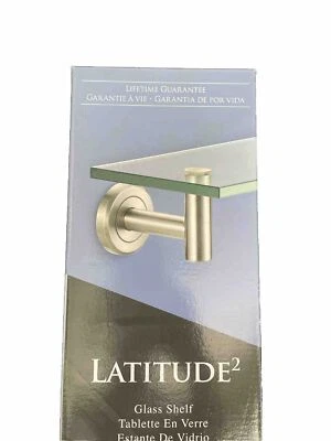 "Estante de vidrio Gatco 4296 Latitude II 20"" níquel satinado/rectángulo montado en la pared" Foto 1 de 4