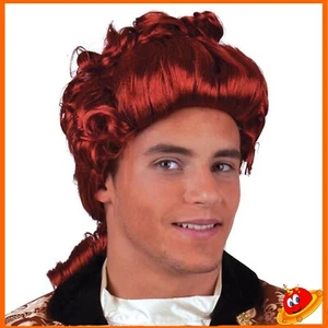 Carnevale Halloween Uomo Parrucca  Rossa Francesino Damerino Rinascimento - Bild 1 von 1