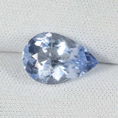 3.13 ct  ULTRA RARE - NICE LIGHT BLUE GENUINE NATURAL BERYL - PEAR See Vdo PK - Image 1 of 2