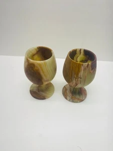 Onyx Mugs With Cups Stone Jade Green - 4.5 Inches Tall Cups not Shot Glasses - Picture 1 of 1
