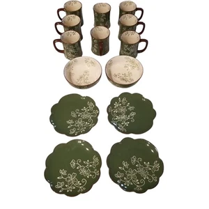 temp-tations® 14 pc Dinnerware Set Old World Vivid Floral Lace Ovenware By Tara - Picture 1 of 9