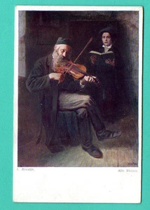 JEWISH MAN playing the violin VINTAGE POSTCARD 411 - Picture 1 of 2