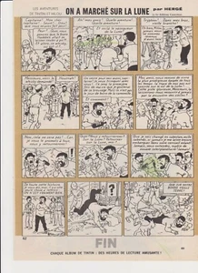 1966 TINTIN ON A MARCHé SUR LA LUNE PL 62 paru dans l'écho de la mode - Picture 1 of 1