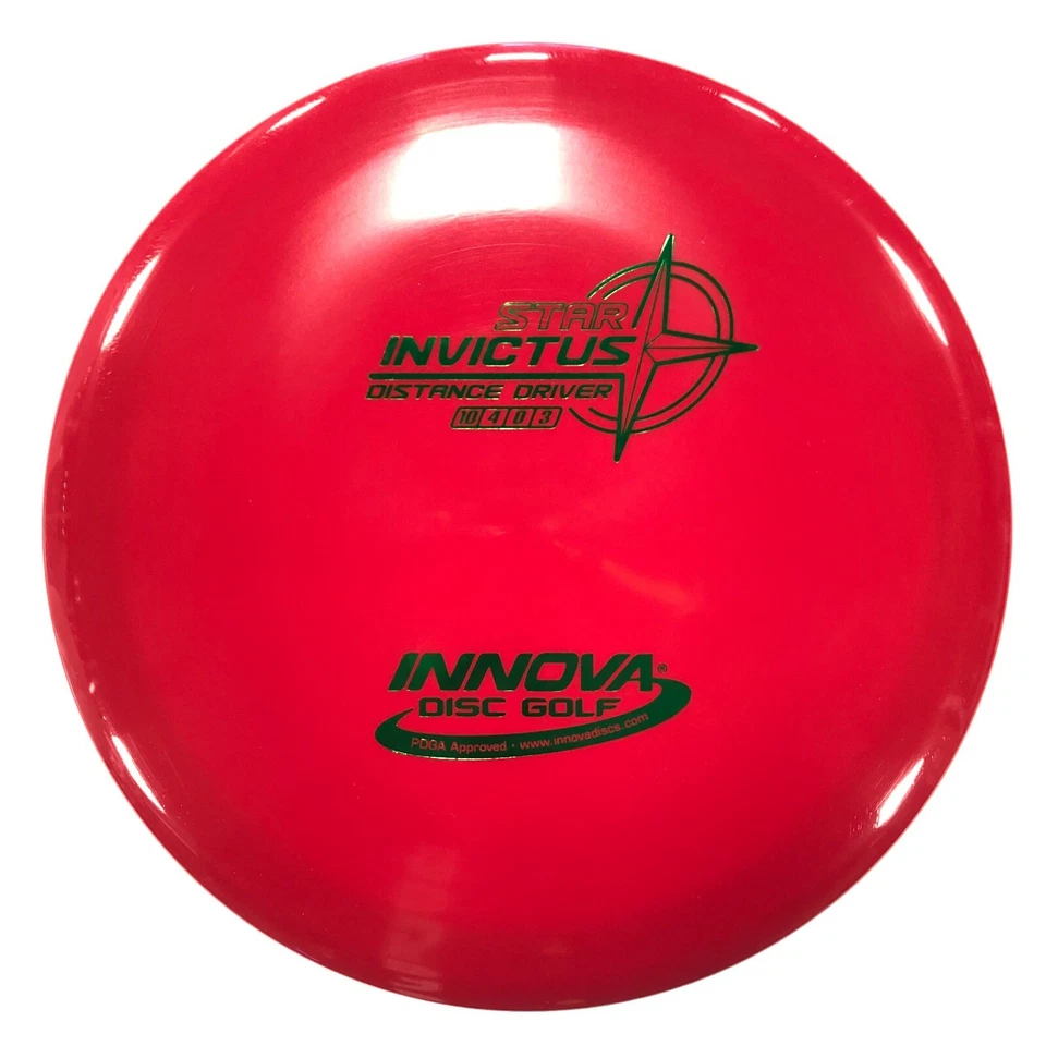 DISC GOLF INNOVA STAR INVICTUS DRIVER 173-5g RED GREEN FOIL NO RICKY SIGNATURE - Image 1 of 1