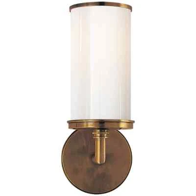 Aplique de pared de latón antiguo cilindro de estudio Visual Comfort 1 luz S2006-HAB-WG Foto 1 de 3