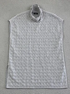 AKRIS Tunic Top Size US 6 Gray Textured Abstract Prnt Stretch Wool Blnd Designer - Picture 1 of 11